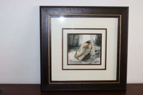 A magnificent original signed Fiona Rowett framed "Nude" pastel artwork - remarkable art - RS17AB