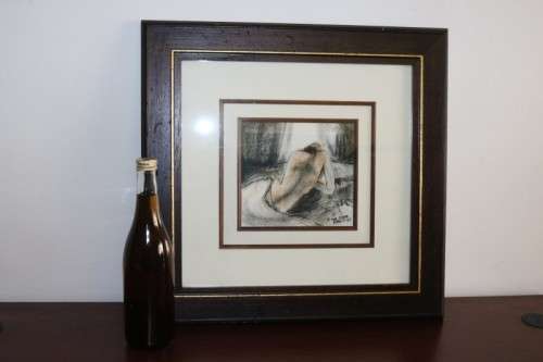 A magnificent original signed Fiona Rowett framed "Nude" pastel artwork - remarkable art - RS17AB