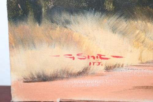 A great original signed "Gerhard Smit" painting of a dirt road - remarkable art - RS17AB
