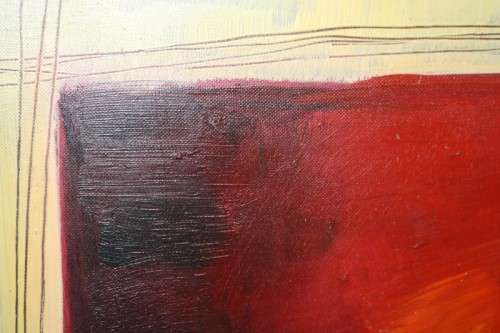 A stunning signed "L. Simon" box-framed oil on canvas abstract painting - RS17AB - RS17Sale