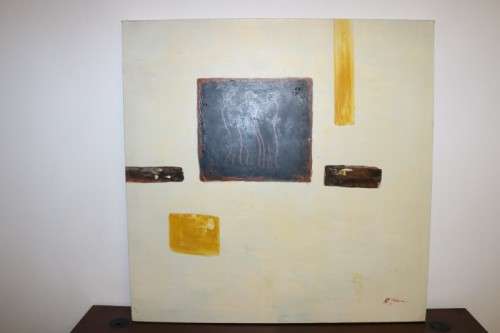 A stunning signed M. Johann box-framed oil on canvas abstract painting; lovely art - RS17AB RS17Sale