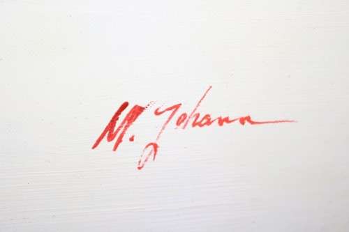 A stunning signed M. Johann box-framed oil on canvas abstract painting; lovely art - RS17AB RS17Sale