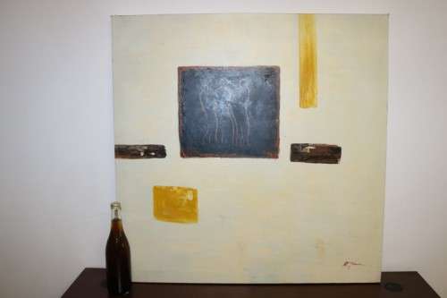 A stunning signed M. Johann box-framed oil on canvas abstract painting; lovely art - RS17AB RS17Sale
