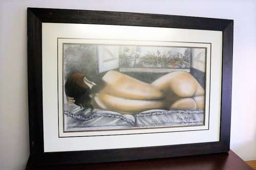 An awesome original signed "Marge Fourie" nude figure painting - incredible art - RS17AB