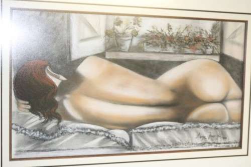 An awesome original signed "Marge Fourie" nude figure painting - incredible art - RS17AB