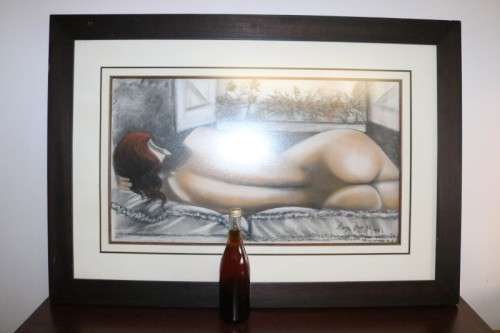 An awesome original signed "Marge Fourie" nude figure painting - incredible art - RS17AB