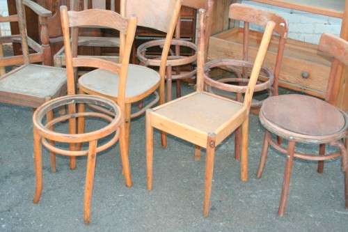"Job Lot" Assorted furniture incl. a wardrobe, cabinet & chairs, perfect for restoration; RS17Sale