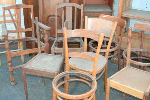 "Job Lot" Assorted furniture incl. a wardrobe, cabinet & chairs, perfect for restoration; RS17Sale