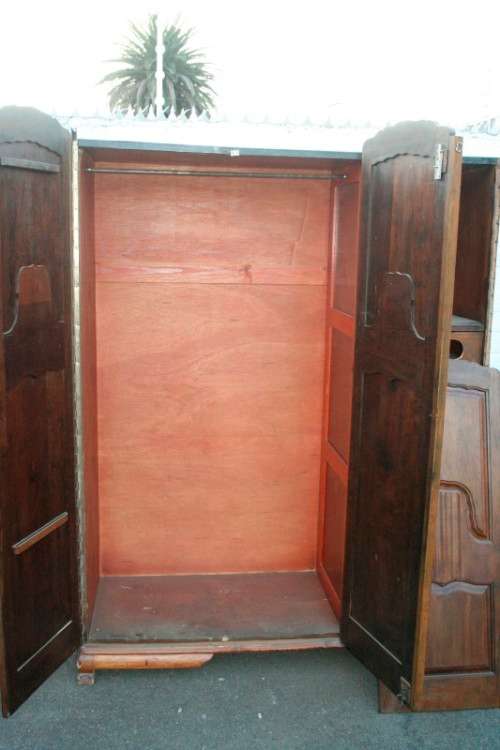 "Job Lot" Assorted furniture incl. a wardrobe, cabinet & chairs, perfect for restoration; RS17Sale