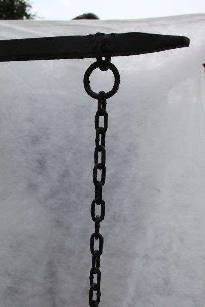 An awesome large wrought iron "Barney's Pub, Gold Reef City" signage wall frame with the bracket