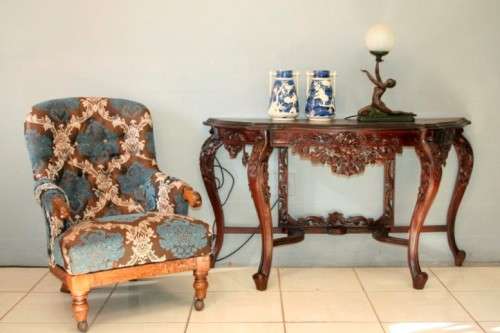 A spectacular antique Rococo "Late Baroque" hand carved Rosewood occasional/ hallway table