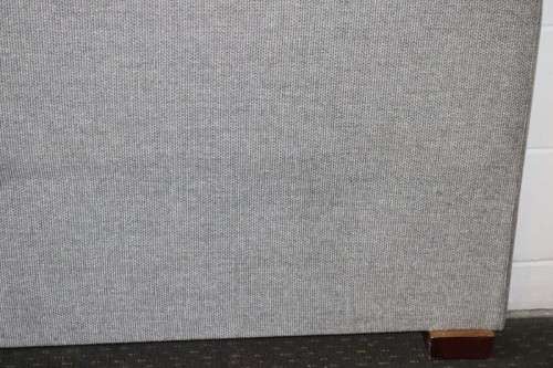 A stunning modern (lower) Grey Queen-size bed headboard in a durable quality fabric!RS17Bed