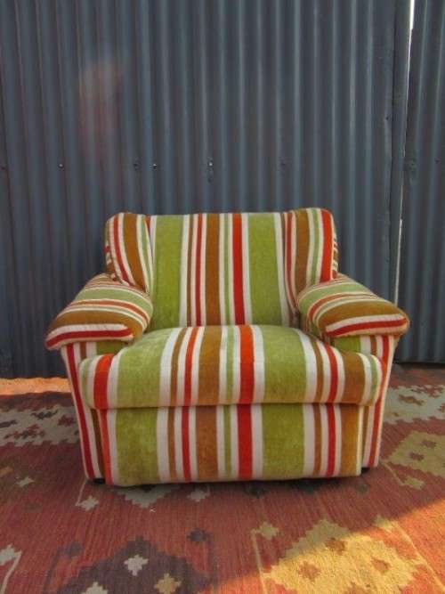 A fabulous & very comfortable brightly coloured upholstered armchair; ideal for a bedroom - RS17Sale