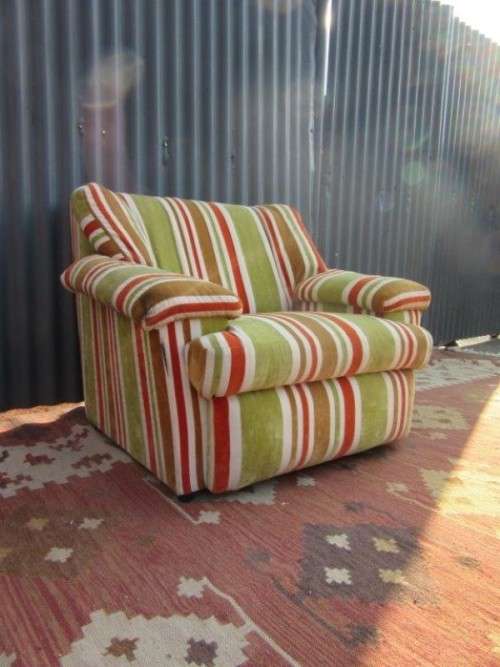 A fabulous & very comfortable brightly coloured upholstered armchair; ideal for a bedroom - RS17Sale