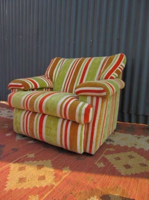 A fabulous & very comfortable brightly coloured upholstered armchair; ideal for a bedroom - RS17Sale