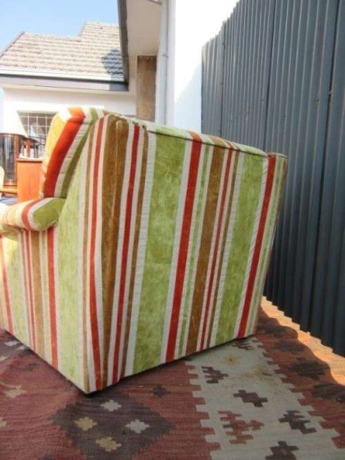 A fabulous & very comfortable brightly coloured upholstered armchair; ideal for a bedroom - RS17Sale