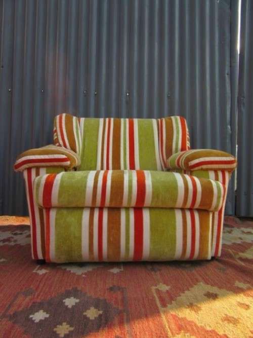 A fabulous & very comfortable brightly coloured upholstered armchair; ideal for a bedroom - RS17Sale