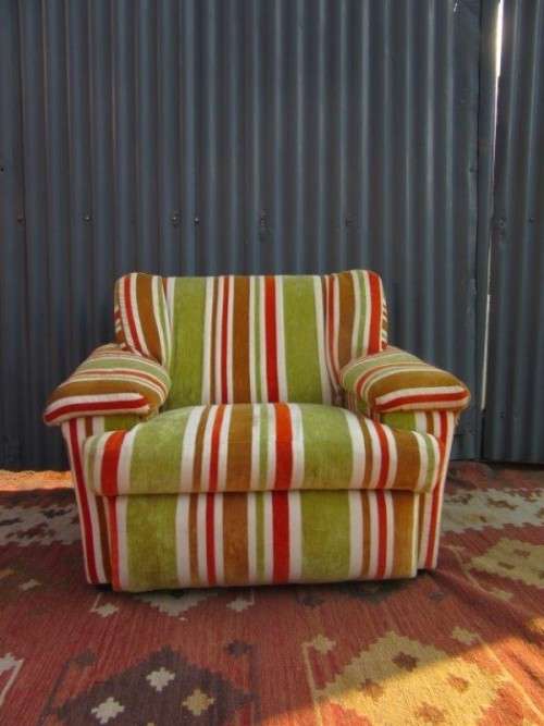 A fabulous & very comfortable brightly coloured upholstered armchair; ideal for a bedroom - RS17Sale