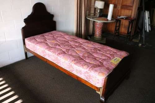 Two "G.P Milne" single beds incl. headboards, footboards & mattresses in excellent condition!RS17Bed