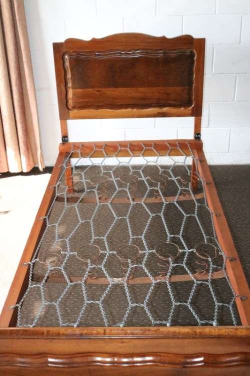 Two Imbuia ball and claw single beds  headboards, footboards - great for a shared bedroom.RS17Bed