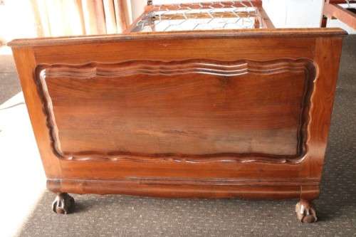 Two Imbuia ball and claw single beds  headboards, footboards - great for a shared bedroom.RS17Bed