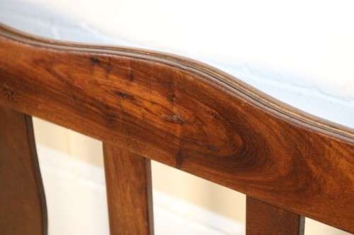 An awesome vintage solid Imbuia baby's cot on its original castors - perfect for nursery