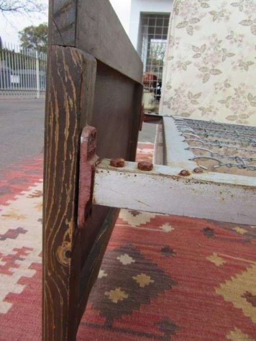 Two vintage Art  Deco oak single beds incl. headboards, footboards, bases & mattresses - RS17Bed