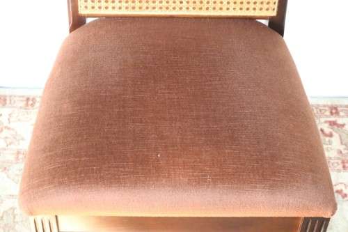 4x Fantastic vintage rattan-back & Imbuia dining chairs in great condition; price/chair - RS17Sale