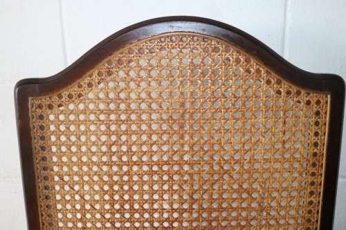 4x Fantastic vintage rattan-back & Imbuia dining chairs in great condition; price/chair - RS17Sale