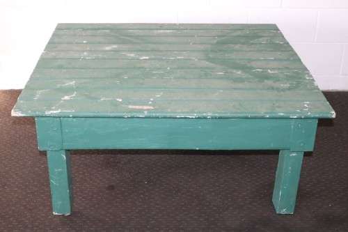 A rustic wooden painted occasional table on castors - perfect to re-paint/ shabby chic - RS17Sale