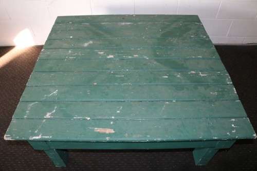 A rustic wooden painted occasional table on castors - perfect to re-paint/ shabby chic - RS17Sale