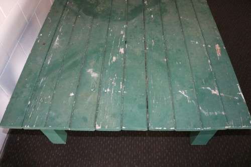 A rustic wooden painted occasional table on castors - perfect to re-paint/ shabby chic - RS17Sale