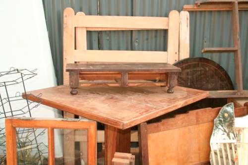 "Job Lot" Assorted furniture incl. tables, bentwood chairs & more perfect for restoration; RS17Sale