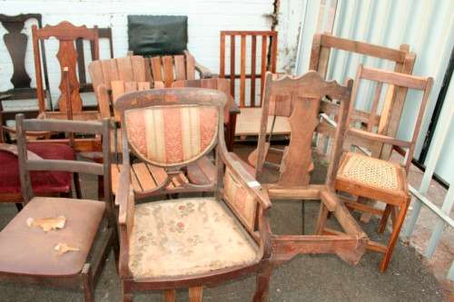 "Job Lot" Assorted occasional/ dining & kitchen chairs; perfect for restoration or parts - RS17Sale