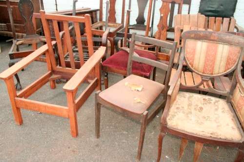 "Job Lot" Assorted occasional/ dining & kitchen chairs; perfect for restoration or parts - RS17Sale