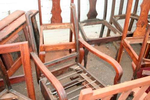 "Job Lot" Assorted occasional/ dining & kitchen chairs; perfect for restoration or parts - RS17Sale