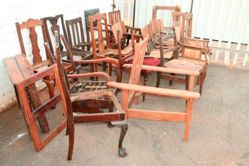 "Job Lot" Assorted occasional/ dining & kitchen chairs; perfect for restoration or parts - RS17Sale