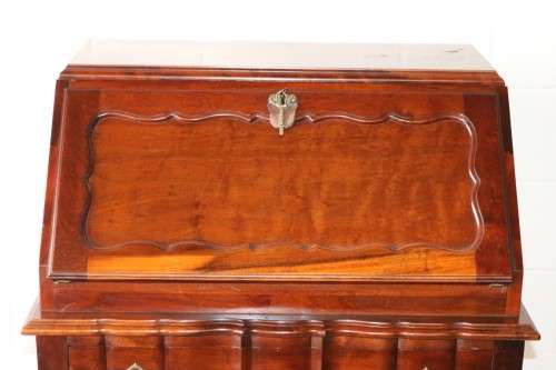 A fantastic antique (c.1935) Imbuia ball & claw fall-top writing bureau with two large drawers