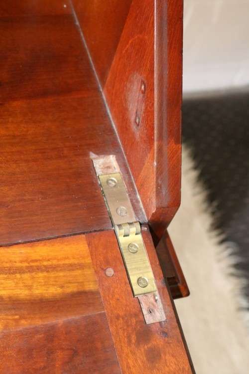 A fantastic antique (c.1935) Imbuia ball & claw fall-top writing bureau with two large drawers