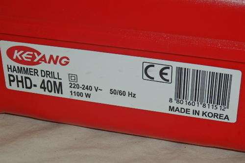 An incredible brand new Korean ¿Keyang¿ model PHD-40M 1100w electric 40mm hammer drill in a case