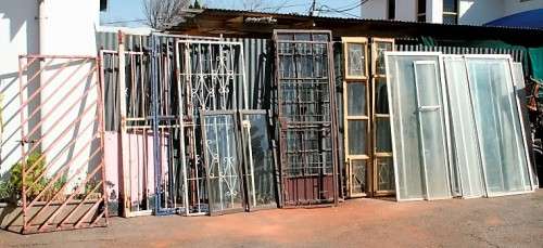 A fantastic "Job Lot" of assorted doors, security gates & windows; perfect for restoration; RS17Sale