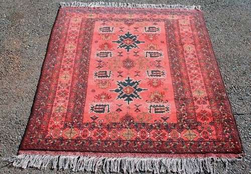 A beautiful vintage Turkish "Turkomen" Persian carpet with a traditional "Tekke" pattern = stunning!