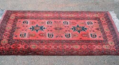 A beautiful vintage Turkish "Turkomen" Persian carpet with a traditional "Tekke" pattern = stunning!