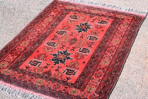 A beautiful vintage Turkish "Turkomen" Persian carpet with a traditional "Tekke" pattern = stunning!