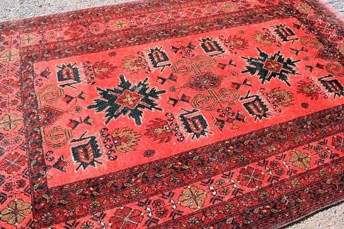 A beautiful vintage Turkish "Turkomen" Persian carpet with a traditional "Tekke" pattern = stunning!