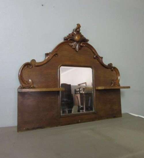 **RS17** An incredible carved Rosewood buffet mirror w stunning scroll detailing and bevelled mirror