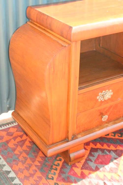 An incredible antique Art Deco double-door buffet cabinet with two drawers and stylish handles