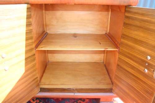 An incredible antique Art Deco double-door buffet cabinet with two drawers and stylish handles