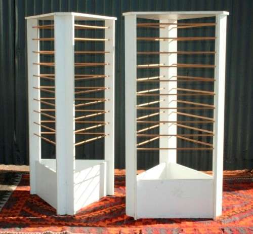 2x fantastic wrapping paper/ hand made paper display stands w/ 30 bars on each stand - price/stand