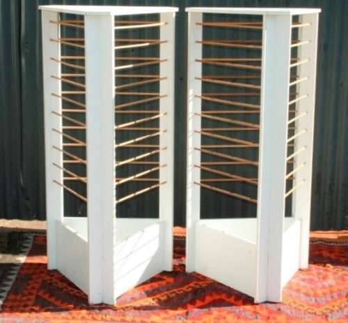 2x fantastic wrapping paper/ hand made paper display stands w/ 30 bars on each stand - price/stand